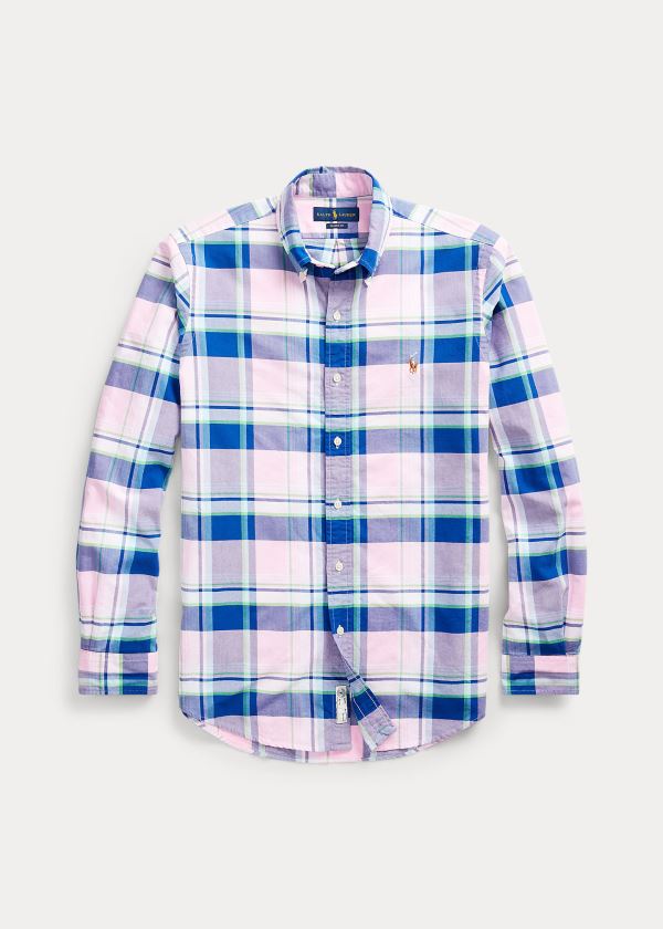 Polo Ralph Lauren Classic Fit Plaid Oxford Skjorte Herre Danmark (SBJKE2908)